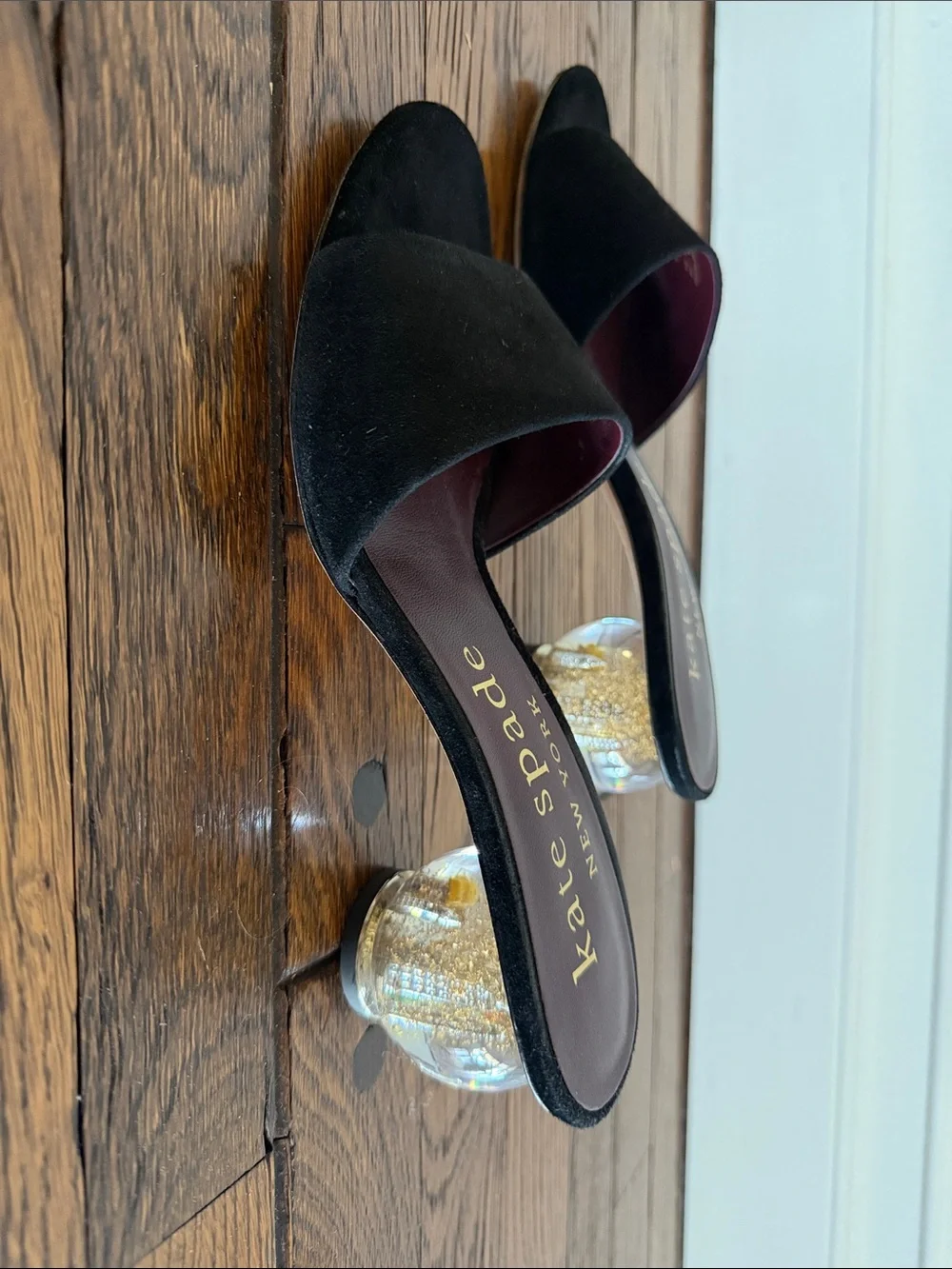 Kate Spade New York Black Suede Slide Sandals